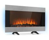 Klarstein - Basel Illumine, Electric Fireplace, 2000W, 2-Stage Thermostat, Glass, Stainless Steel - Silver 4060656233470 4060656233470