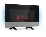 Basel Baseline, Electric Fireplace, 2000W, 2-Stage Thermostat, Glass, Stainless Steel - Black - Klarstein 4060656233463 4060656233463
