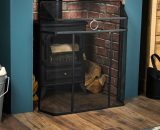 Home Discount - Octon Fire Guard Fireplace 28 Inch Screen Fence, Black & Chrome 5056512955005 333319