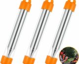 Joorrt - 3 Pieces Pocket Bellows Fire Tube Stainless Steel Pocket Survival Blowing Fire Tube Telescopic Tube Starter Fire Tool for Camping Picnic 9131990757139 MY004036M1010K