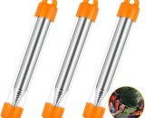 Joorrt - 3 Pieces Pocket Bellows Fire Tube Stainless Steel Pocket Survival Blowing Fire Tube Telescopic Tube Starter Fire Tool for Camping Picnic 9368420649911 MY003789A1010Y
