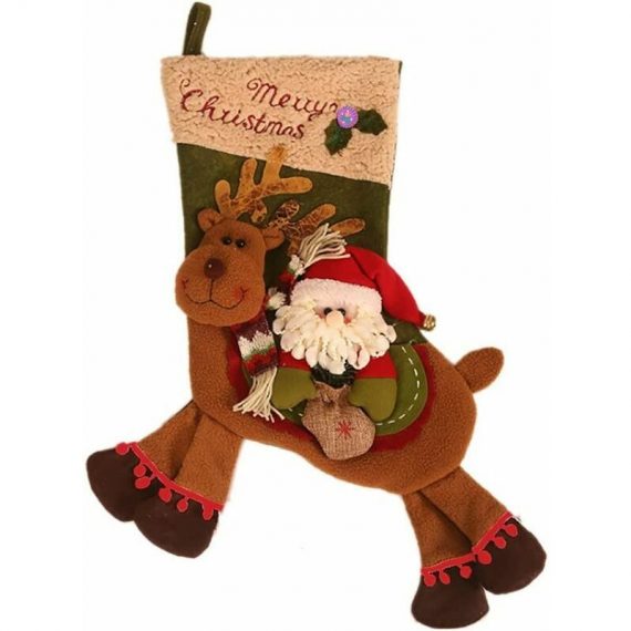 22 Inch Christmas Stocking Reindeer Old Man Stocking Xmas Day Party Fireplace Decoration BRU-10289 6286472720217