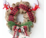 Artificial Christmas wreath 35 cm with bow and Christmas balls for fireplaces, stairs, wall, door wdl-391 1292522434251