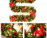 Thsinde - 270cm Artificial Christmas Tree Light Garland Artificial Rattan Garland with led Lamp Decoration for Xmas Tree Doorway Staircase Fireplace TM1060456-KJ 9777912723075