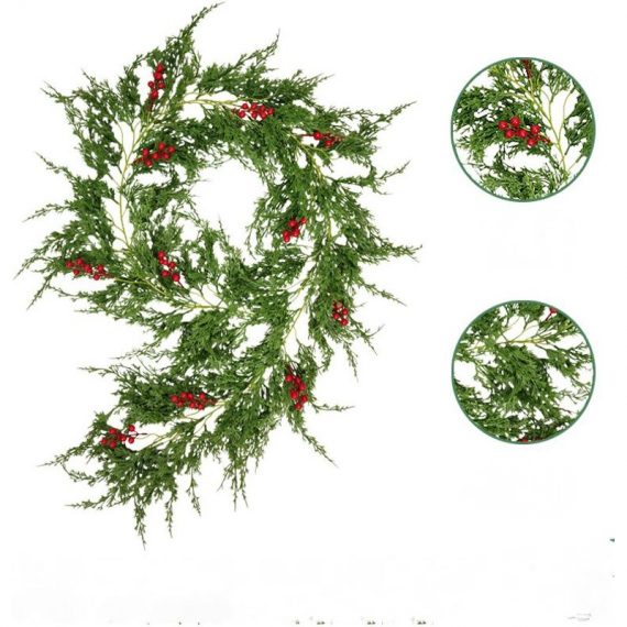 200cm Christmas Garland Decoration Christmas Garlands long Green Pine for Fireplaces Stair Plain Green Artificial Xmas Tree Garden Yard Decoration C32000399M11101AM 9409472054077