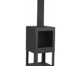 Esschertdesign - Outdoor Fireplace with Firewood Storage Black FF410 Esschert Design - Black 8714982144806 8714982144806
