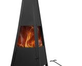 Fireplace Pyramid Poker Smoke Vent Lockable Door Stable Stand Patio Stove Fire Basket - Gardebruk 101101 4250525306286