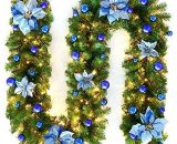 270cm Christmas Tree Garland, Christmas Artificial Tree Garland Lighted Lamp LED Lamp Decoration for Christmas Tree Door Staircase Fireplace (Blue) BRU-00016 6292854630333