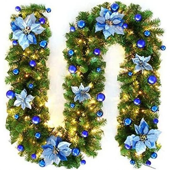 270cm Christmas Tree Garland, Christmas Artificial Tree Garland Lighted Lamp LED Lamp Decoration for Christmas Tree Door Staircase Fireplace (Blue) BRU-2807 3442935830173
