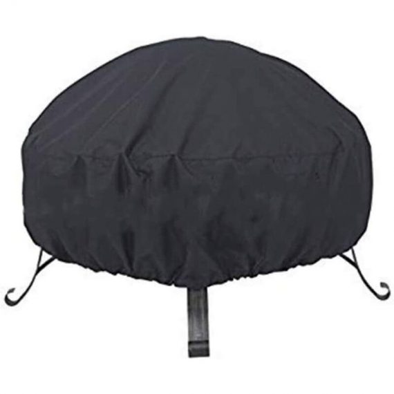 Multi-purpose protective cover for garden fireplace - Black - Round - Waterproof - Dust resistant - With drawstring - Size M: 85 x 40 cm BRU-4483 6292854640561