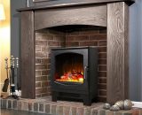 Electric Stove Heater Fireplace Black Flame Effect Freestanding Glass - Black - Celsi BFMCEL102 5056093672322