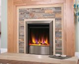 Electric Fire Inset Fireplace Heater with Remote Control Satin Silver Modern - Silver BFMCEL010 5056093665669