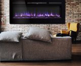 Livingandhome - 60 Inch led Electric Fireplace Wall Mounted Wall Insert Heater 9 Flame Colours PM0520 723803410752