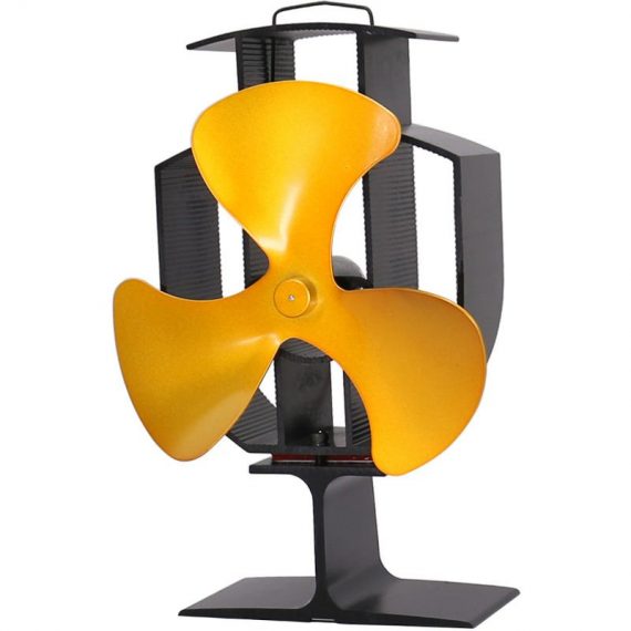 Upgrade 3 Blade Heat Powered Stove Fan for Wood/Log Burner Fireplace - Eco Friendly and Efficient Fan (Gold) - Lincsfire 418SFAN-3G 7425650152429