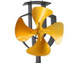 Upgrade 4 Blade Heat Powered Stove Fan for Wood/Log Burner Fireplace - Eco Friendly and Efficient Fan (Gold) - Lincsfire 418SFAN-4G 7425650152436