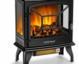 20 Electric Fireplace Stove 1800W Freestanding Indoor Space Heater Adjustable FP10058GB-BK 615200222666