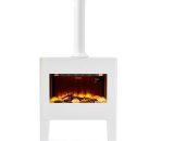 Black+Decker BXFH45006GB Realistic LED Flame Effect Fireplace Suite & Chimney Flue, 1.8KW, Adjustable Thermostat 5-37›C, 8 Hour Timer, LED Display & BXFH45006GB 5056462309804