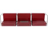 Privatefloor - Modern Floor-Standing Ethanol Fireplace - VPF-OX-002-WHITE Red Glass, Stainless Steel - Red A91423865 3790452204381
