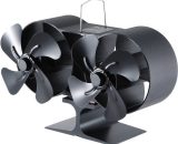 8-Blade Dual Head Heat Powered Wood Stove Fan Mini Fireplace Fan Furnace Air Blower K15990|534 755924028783