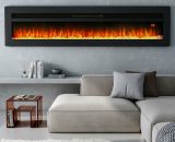 Livingandhome - led Electric Wall Fireplace 9 Flame Colours with Freestanding Leg, Black 60inch PM0793 786411972043