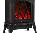 Trueshopping - Freestanding Electric Stove Heater 1800W Fireplace with Log Burner Flame Effect - Black 5053360870122 5053360870122