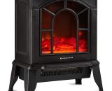 Freestanding Electric Log Burner Stove Heater 1800W Fireplace with Flame Effect - Black 5053360870108 5053360870108