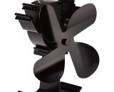 4-Blade Heat Fan for Wood Fireplace Burning Stove - Eco-Friendly and Efficient Fan (Black) - Rhafayre QWMM001388 9078382021679