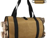 Canvas Log Bag Fireplace Firewood Storage Bag Large Capacity Outdoor Log Holder Waxed Wood Log Holder with Handles Sturdy Wooden Carry Bag(98x45CM) TIFR-MM-12989 9348331260382