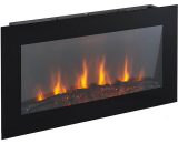Trueshopping - Electric Wall Mounted Log Effect Fireplace Flat Wide Screen 7 Colour led Flame - Black 5059742062239 5059742062239
