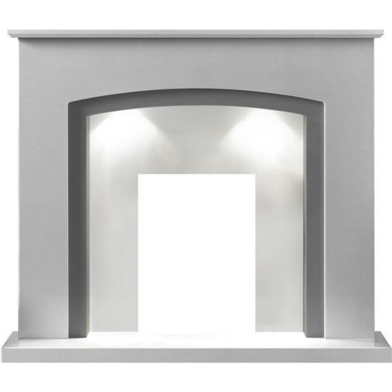 Calella White Marble Fireplace with Downlights, 54 Inch - Adam 24226 5056126239058