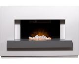 Sambro Fireplace Suite in Pure White with Grey Shelf, 46 Inch - Adam 21709 5060180215620