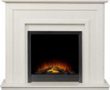 Edmonton Perola Marble Fireplace with Ontario Black Electric Fire, 48 Inch - Adam 23383 5056126237672