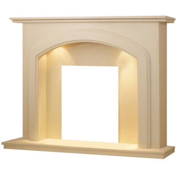 Adam Lincoln Roman Marble Fireplace with Downlights, 54 Inch 13086 5021548007349