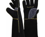 Extremely fire and heat resistant gloves, leather with Kevlar stitching perfect for the fireplace, stove, oven, grill, welding, grilling, migrating, BAY-43865 6286528782091