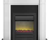 Georgian Fireplace Suite in Pure White with Colorado Electric Fire in Black, 39 Inch - Adam 22294 5060180214784