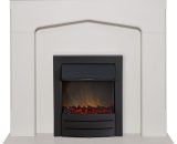 Cotswold Fireplace Suite in Stone Effect with Colorado Electric Fire in Black, 48 Inch - Adam 20867 5060031416060