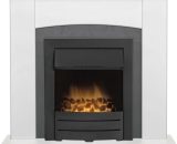 Holden Fireplace in Pure White & Grey/White with Colorado Electric Fire in Black, 39 Inch - Adam 24312 5056126239249