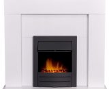 Miami Fireplace in Pure White with Colorado Electric Fire in Black, 48 Inch - Adam 23410 5056126235210