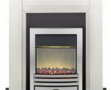 Georgian Fireplace Suite in Pure White with Eclipse Electric Fire in Chrome, 39 Inch - Adam FPFUT163 8800213309141