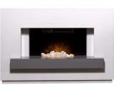Adam Sambro Fireplace Suite in Pure White with Grey Shelf, 46 Inch FPFUT448 8800213329941