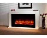 Suncrest - Lumley Electric Fireplace Fire Heater Heating Real Log Effect Remote - White LUM0024 5060534980297