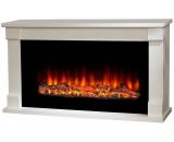Bradbury Electric Fireplace Fire Heater Heating Real Log Effect Remote - White - Suncrest BRD1024 5060534980303