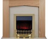 Suncrest - Grasmere Electric Fireplace Fire Heater Heating Real Coal Effect Brass - Beige GRA216L 5060534980518