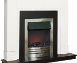 Suncrest - Coniston Electric Fireplace Fire Heater Heating Real Coal Effect Black - White CON024L 5060095965870