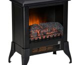 Electric Fireplace Stove, Freestanding Fireplace Heater w/ Flame Effect - Black - Homcom 5056534521059 5056534521059