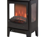 900W/1800W Freestanding Electric Fireplace w/ Adjustable Artificial Flame - Black - Homcom 5056399111846 5056399111846