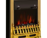 Homcom - Electric Fireplace 1 & 2KW led Fire Flame for Living Room Golden - Golden 5055974831995 5055974831995
