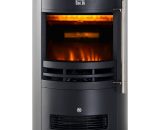 Fireplace Electric Heater Stove w/ Thermostat Control Black Freestanding - Black - Homcom 5056029801475 5056029801475