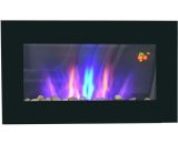 1000W/2000W Electric Wall Fireplace led Flame Effect Timer Remote Heater - Black - Homcom 5056399112331 5056399112331