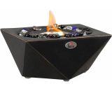 Tabletop Bio Ethanol Fireplace with 0.4L Tank and Fire Cover, Black - Black - Homcom 5056602903480 5056602903480